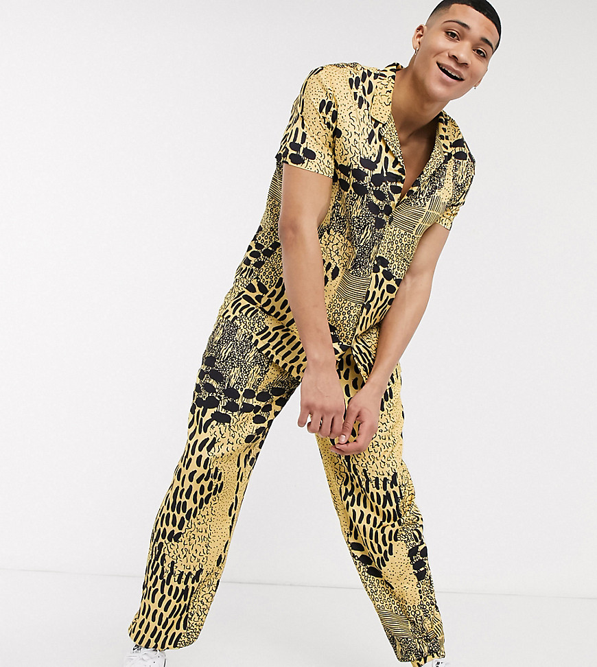 ASOS MADE IN KENYA balloon fit pull on trousers in animal print-Multi