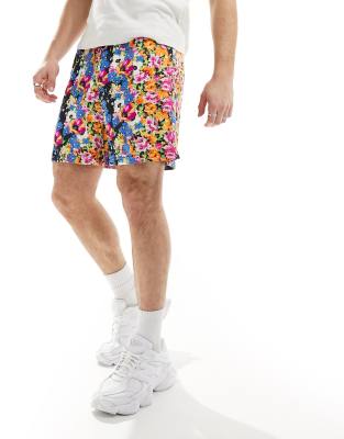 ASOS MADE IN ASOS MADE IN KENYA boxy shorts in floral print-Multi