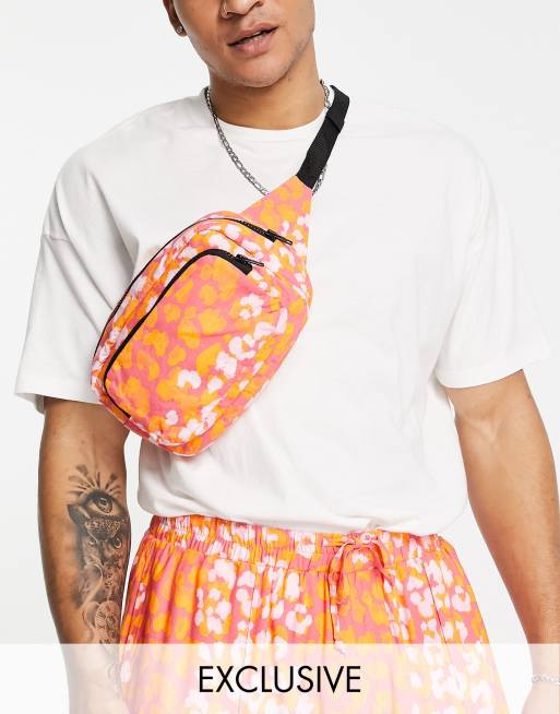 ASOS MADE IN KENYA bumbag in coral animal print