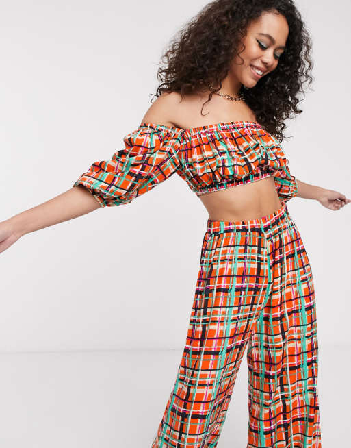 ASOS MADE IN KENYA check print crop top co ord