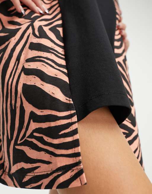 ASOS MADE IN KENYA contrast panel t-shirt dress in tiger print, 4 of 4