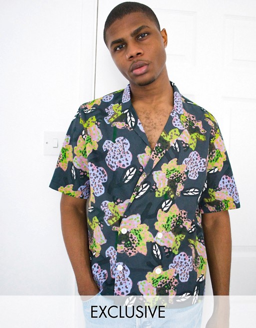 ASOS MADE IN KENYA double breasted floral print shirt co-ord