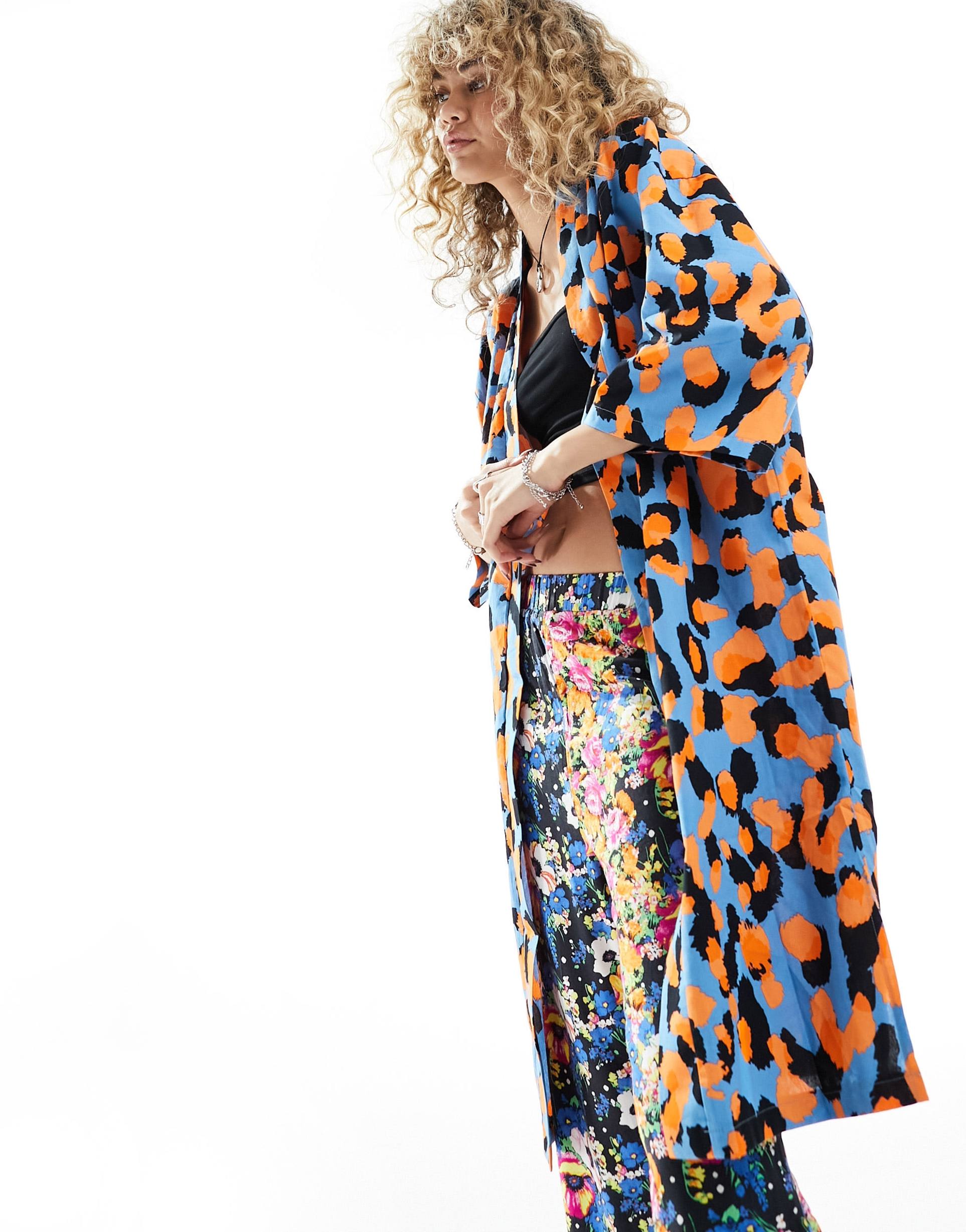 asos made in kenya floral print kimono two-piece