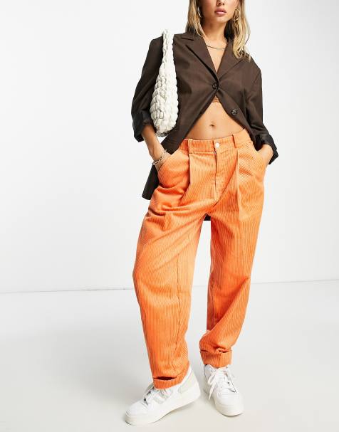 ASOS MADE IN KENYA jumbo corduroy relaxed pants in rust - view 1