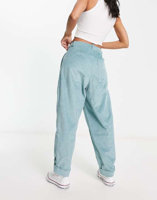 ASOS MADE IN KENYA jumbo corduroy relaxed pants in teal, 4 of 4