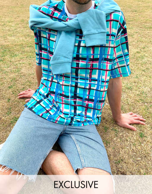 ASOS MADE IN KENYA – Kastiges T-Shirt, kariert bedruckt