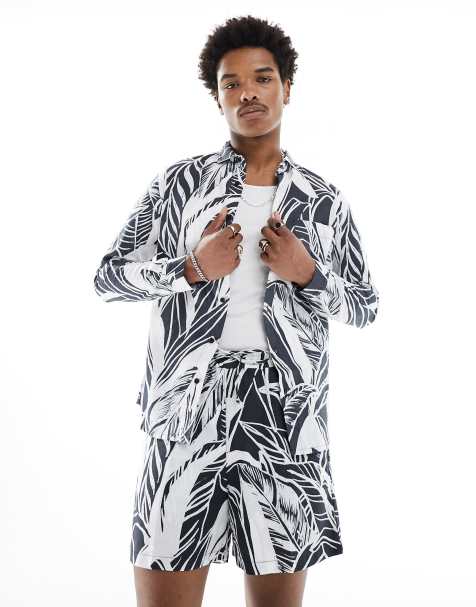 ASOS MADE IN KENYA - Langærmet skjorte med palmeprint - view 1