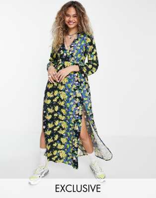 asos blue floral maxi dress