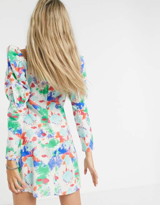 ASOS MADE IN KENYA – Mönstrad klänning i linne, 2 av 4