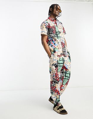 ASOS MADE IN KENYA short sleeve shirt in cut about graphic print