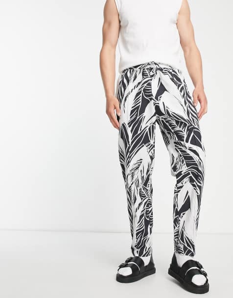 ASOS MADE IN KENYA tapered pants in black and white - view 1