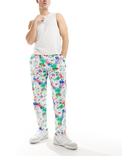 ASOS Made In Kenya Toelopende broek in spetterprint ASOS