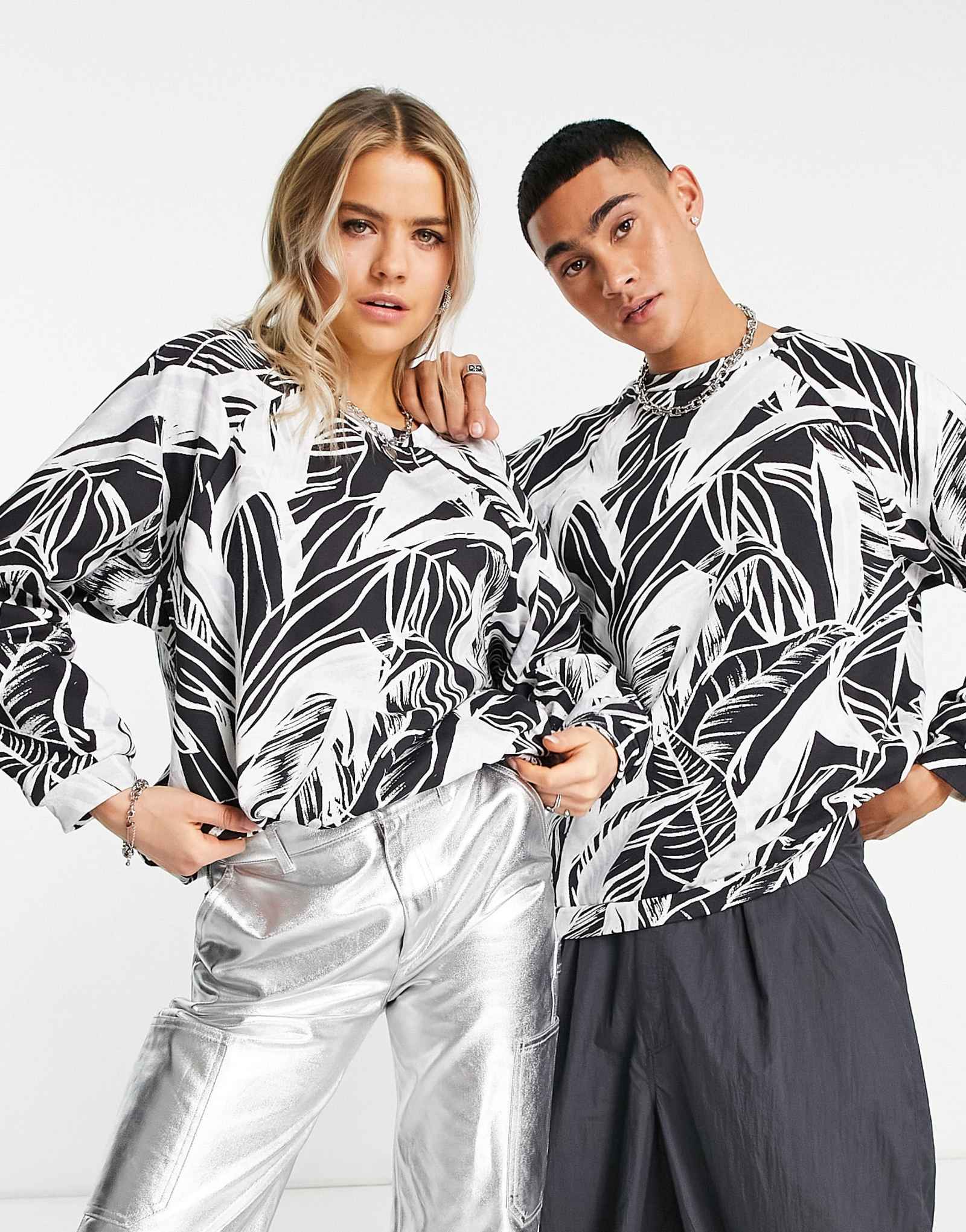 Мужская толстовка ASOS MADE IN KENYA с круглым вырезом и розовым принтом в виде ладони