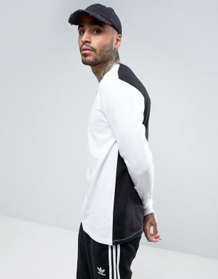 ASOS - Maglia a maniche lunghe bianca con retro a contrasto