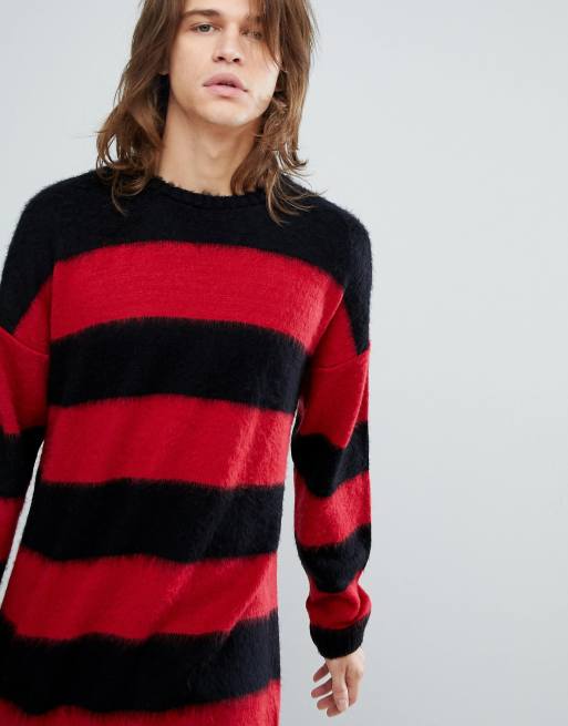 Red Bridge - Maglione a Righe a Maniche Lunghe Basic Uomo Nero : :  Moda