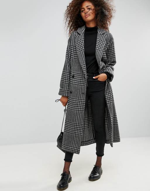 Manteau mi long carreaux femme new arrivals