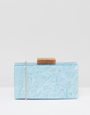 asos blue clutch bag