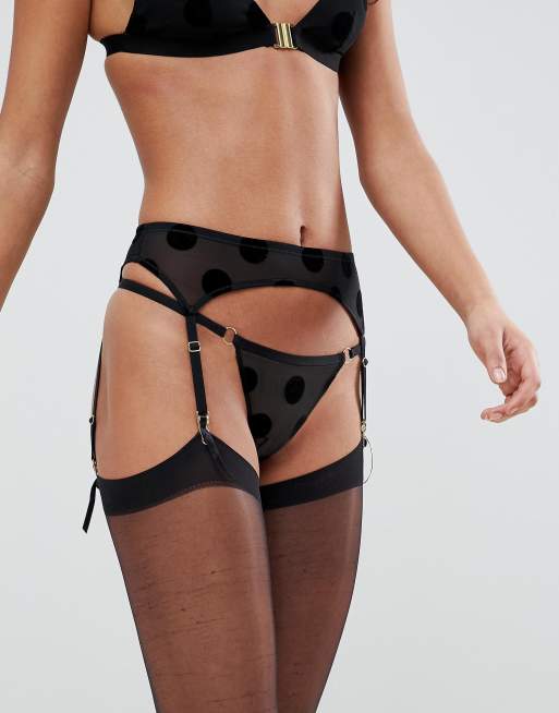  ASOS - Marley - Completo con reggiseno a pois floccati, coppe 30DD-38HH, 4 di 5