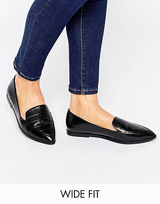 ASOS MARTHA Wide Fit Pointed Flat Shoes