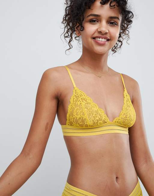 ASOS Mary-Kate  Set met kanten triangel-bh in groen, 2 van 2