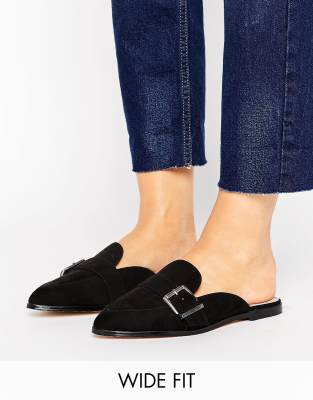 wide fit flat mules