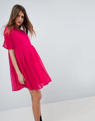 ASOS Maternity - Aangerimpelde geweven mini-jurk-Rood
