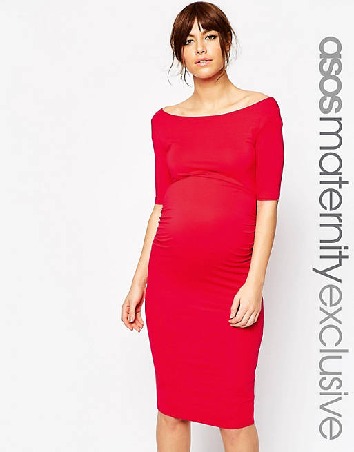 ASOS Maternity Bardot Dress with Half Sleeve | ASOS