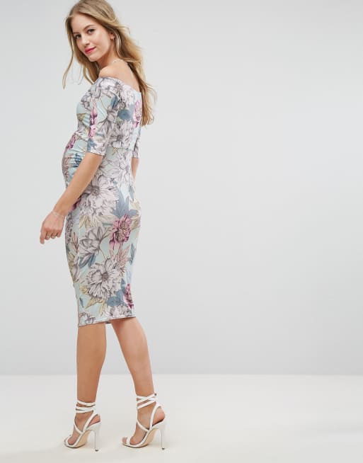 Asos maternity bardot dress clearance
