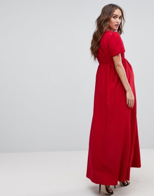 asos red maternity dress