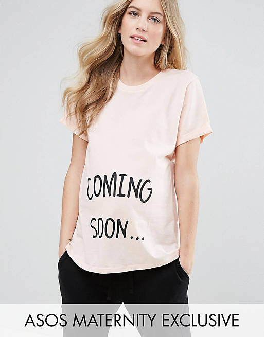 ASOS Maternity Coming Soon Slogan T-Shirt