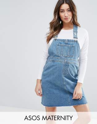 maternity denim pinafore