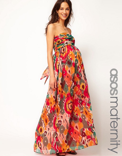 ASOS Maternity | ASOS Maternity Exclusive Bandeau Maxi Dress In Print