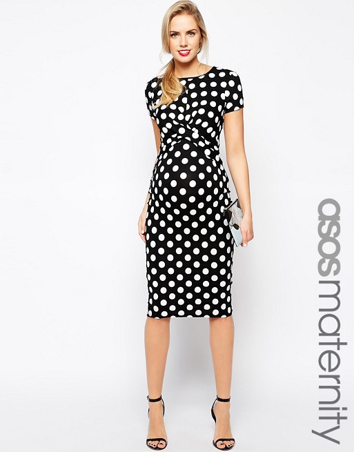 ASOS Maternity | ASOS Maternity Exclusive Bodycon Dress In Spot Print ...