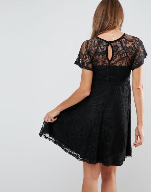 ASOS Maternity Flutter Sleeve Lace Skater Dress