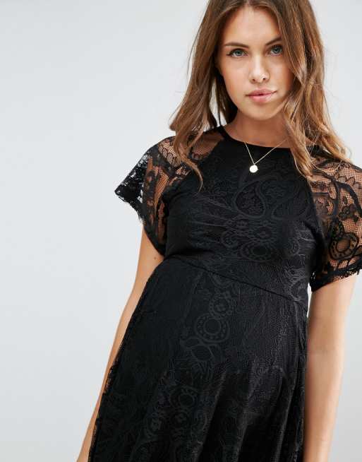 Asos black 2025 lace maternity dress