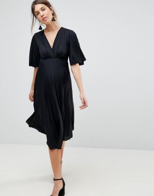 asos pleated midi dress