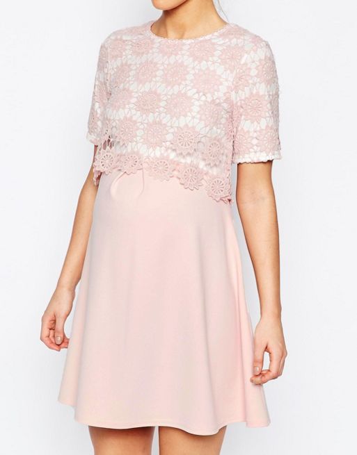 ASOS Maternity Lace Double Layer A-Line Dress