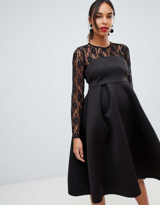 Asos lace crop clearance top midi prom dress