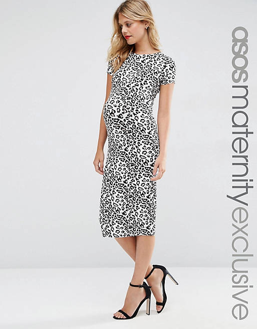 ASOS Maternity Leopard Print Bodycon Dress