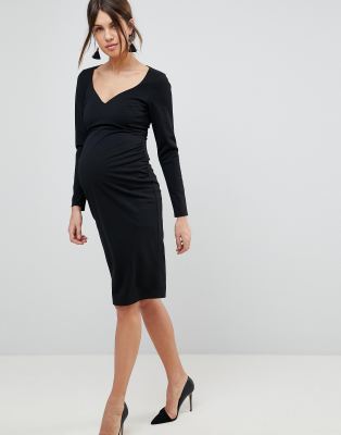 asos long sleeve maternity dress