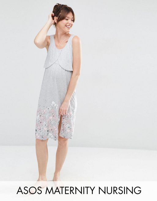 ASOS Maternity NURSING Dress with Double Layer in Floral