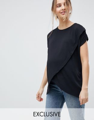 ASOS Maternity NURSING Wrap Top In Crepe