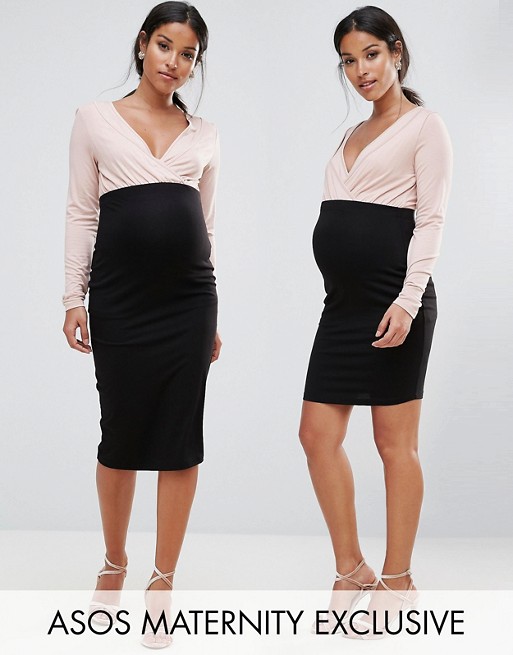 ASOS Maternity Over The Bump Jersey Skirt 2 Pack In Mini And Midi Length SAVE 20%
