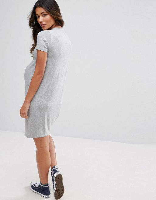 ASOS Maternity T-Shirt Dress With Gathered Front