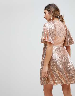 asos rose gold dress