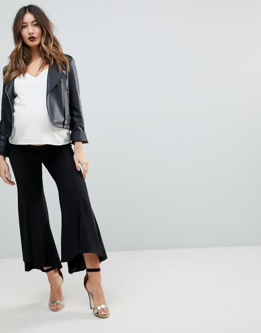 Slim Fit Tailored Black Maternity Pants