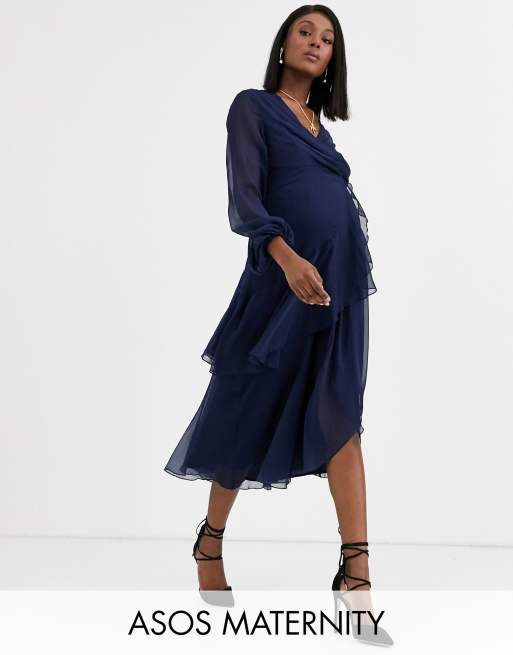 Asos maternity wrap clearance dress