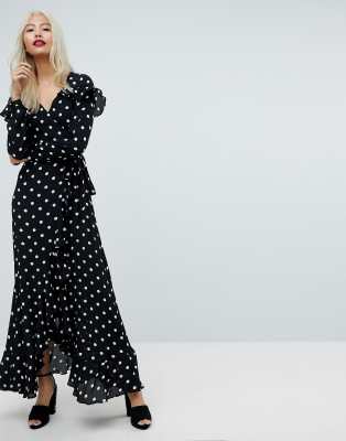 asos polka dot maxi dress