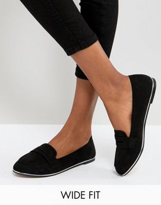 ASOS - MEADOW - Platte schoenen met brede pasvorm-Zwart