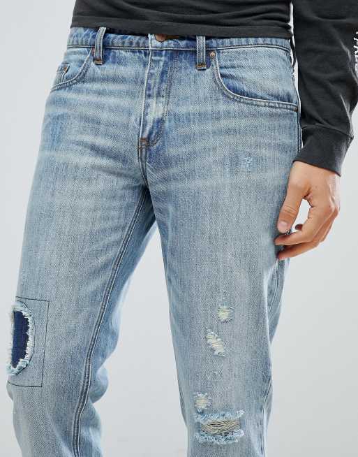ASOS - medium forvaskede slimfit-jeans i stræk med huller, 3 af 4